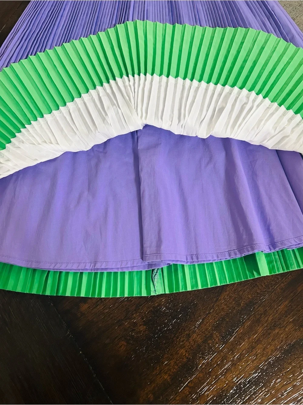 The Children's Place Purple, White & Green Pleated Party Dress